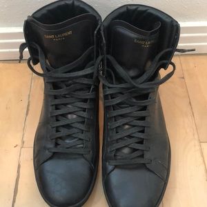 Saint Laurent Men’s 45 Black High Top Sneakers